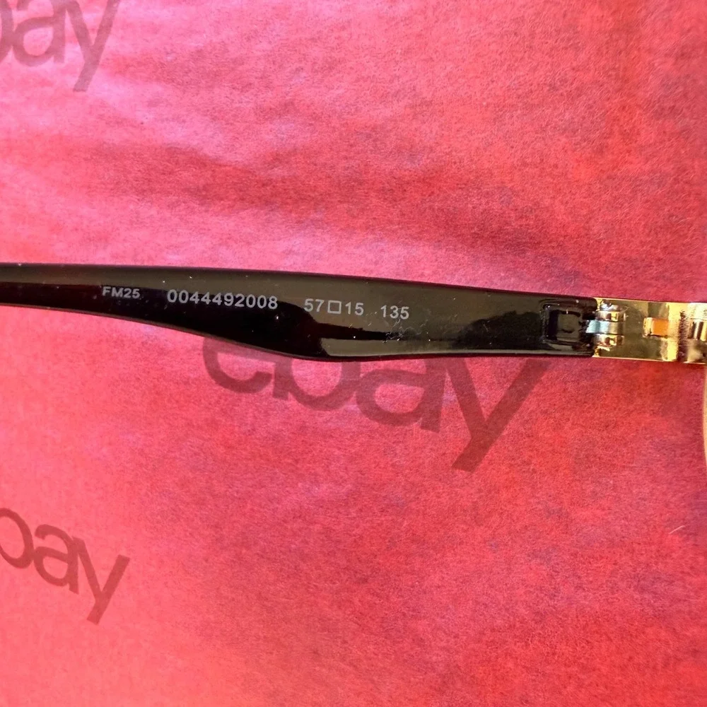 Fossil Aviator Sunglasses Mens Women 57-15-135 Gold Black 90s Top Gun FM25 Metal